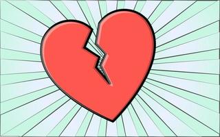 gemakkelijk vlak stijl icoon van een mooi gebroken gebarsten hart voor de vakantie van liefde Aan Valentijnsdag dag of maart 8e. vector illustratie