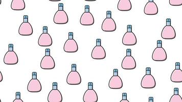 eindeloos naadloos patroon van mooi schoonheid kunstmatig items van parfum en Keulen flessen met een smakelijk aangenaam geur Aan een wit achtergrond. vector illustratie