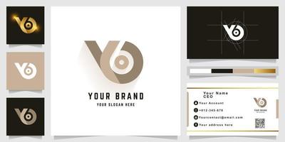 brief yo of y6 monogram logo met bedrijf kaart ontwerp vector