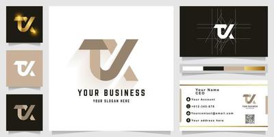 brief TX of tvx monogram logo met bedrijf kaart ontwerp vector