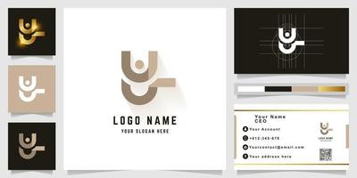 brief y of yl monogram logo met bedrijf kaart ontwerp vector