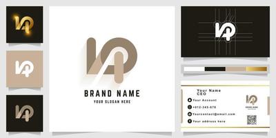 brief np of vp monogram logo met bedrijf kaart ontwerp vector