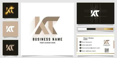 brief kt of kc monogram logo met bedrijf kaart ontwerp vector