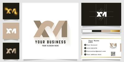 brief xm of xa monogram logo met bedrijf kaart ontwerp vector