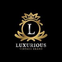 brief l met kroon luxe kam voor schoonheid zorg, salon, spa, mode vector logo ontwerp