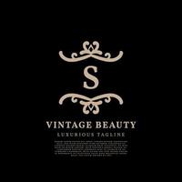 brief s gemakkelijk kam luxe wijnoogst vector logo ontwerp voor schoonheid zorg, levensstijl media en mode merk