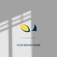 logo icoon ontwerp eend vorm blauw en geel elegant vector voor bedrijf of huisdier winkel eps 10
