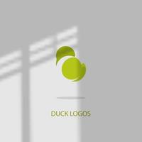 logo icoon ontwerp eend vorm blauw en geel elegant vector voor bedrijf of huisdier winkel eps 10