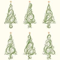 Kerstmis boom kalligrafische vector reeks