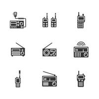 walkie talkie zendontvanger radio zwart icoon Aan een wit achtergrond. vector illustratie