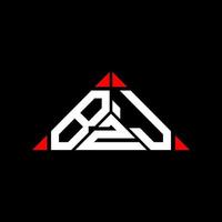 bzj brief logo creatief ontwerp met vector grafisch, bzj gemakkelijk en modern logo in driehoek vorm geven aan.
