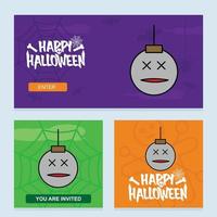 gelukkig halloween uitnodiging ontwerp met bal vector