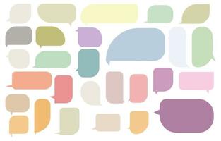 zet tekstballonnen op een witte achtergrond. chatbox of chat vector vierkant en doodle bericht of communicatie icoon wolk die spreekt voor strips en minimale berichtdialoog