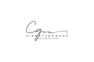 eerste cq brief handtekening logo sjabloon elegant ontwerp logo teken symbool sjabloon vector icoon