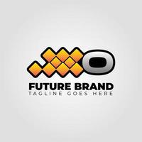 brief O modern futuristische abstract pixel vector logo ontwerp