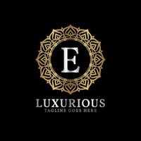 brief e luxueus decoratief bloem mandala kunst initialen vector logo ontwerp voor bruiloft, spa, hotel, schoonheid zorg