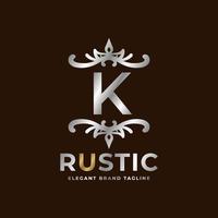 brief k rustiek vector logo sjabloon ontwerp voor mode, bruiloft, spa, salon, hotel, restaurant, schoonheid zorg