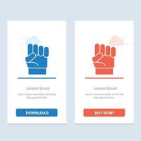 vrijheid hand- menselijk macht sterkte blauw en rood downloaden en kopen nu web widget kaart sjabloon vector