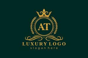 eerste Bij brief Koninklijk luxe logo sjabloon in vector kunst voor restaurant, royalty, boetiek, cafe, hotel, heraldisch, sieraden, mode en andere vector illustratie.