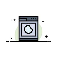 Koken machine wassen schoon bedrijf vlak lijn gevulde icoon vector banier sjabloon