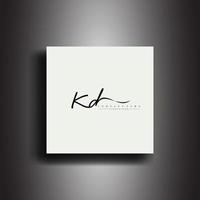 kd handtekening stijl monogram.calligraphic belettering icoon en handschrift vector kunst.