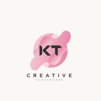 kt eerste brief kleurrijk logo icoon ontwerp sjabloon elementen vector