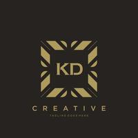 kd eerste brief luxe ornament monogram logo sjabloon vector