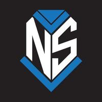 NS brief logo ontwerp Aan zwart achtergrond. NS creatief initialen brief logo concept. NS brief ontwerp. vector