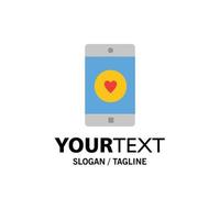toepassing mobiel mobiel toepassing Leuk vinden hart bedrijf logo sjabloon vlak kleur vector