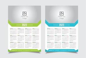 2023 muur kalender ontwerp vector