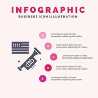 vlag spreker lofzang Amerikaans solide icoon infographics 5 stappen presentatie achtergrond vector