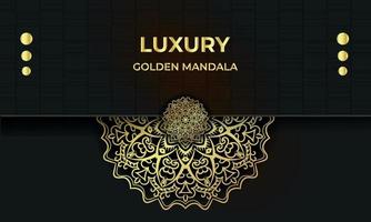 luxe gouden mandala-achtergrondontwerp vector