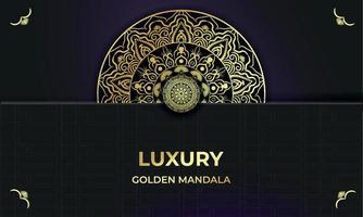 luxe gouden mandala-achtergrondontwerp vector