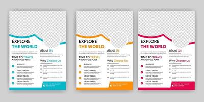 reizen folder of poster brochure ontwerp vrij downloaden vector