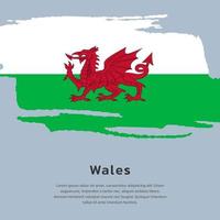 illustratie van Wales vlag sjabloon vector