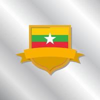 illustratie van Myanmar vlag sjabloon vector