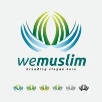 moslim kunst en cultureel moskee logo vector