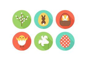 Gratis Flat Easter Vector Icons