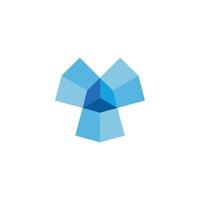 veelhoekige 3d helling blauw diamant symbool logo vector