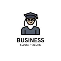 pet onderwijs diploma uitreiking vrouw bedrijf logo sjabloon vlak kleur vector