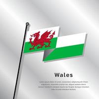 illustratie van Wales vlag sjabloon vector