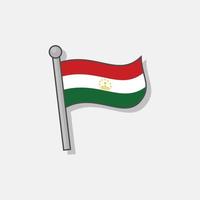 illustratie van Tadzjikistan vlag sjabloon vector