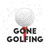 vector gegraveerde stijl illustratie voor affiches, decoratie, t-shirt ontwerp. hand- getrokken schetsen van golf bal met motiverende typografie geïsoleerd Aan wit achtergrond. gedetailleerd wijnoogst tekening logo.