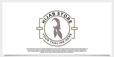 hijab stijl logo ontwerp vector met creatief concept sjabloon