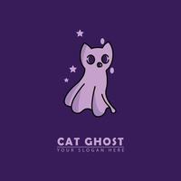 schattig kat geest mascotte logo vector icoon