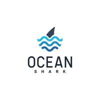 creatief oceaan haai logo vector