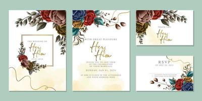 luxe mooi bloemen bruiloft uitnodiging kaart achtergrond sjabloon vector