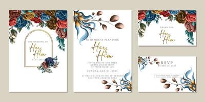 luxe mooi bloemen bruiloft uitnodiging kaart achtergrond sjabloon vector