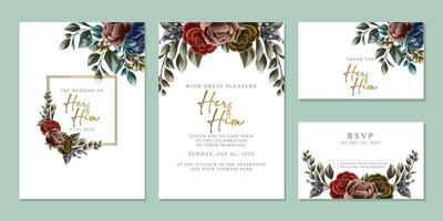 luxe mooi bloemen bruiloft uitnodiging kaart achtergrond sjabloon vector