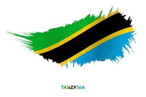 vlag van Tanzania in grunge stijl met golvend effect. vector